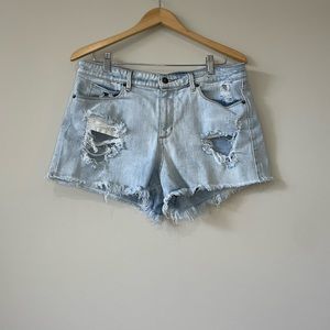 Guess Light Blue High Waist Women Shorts